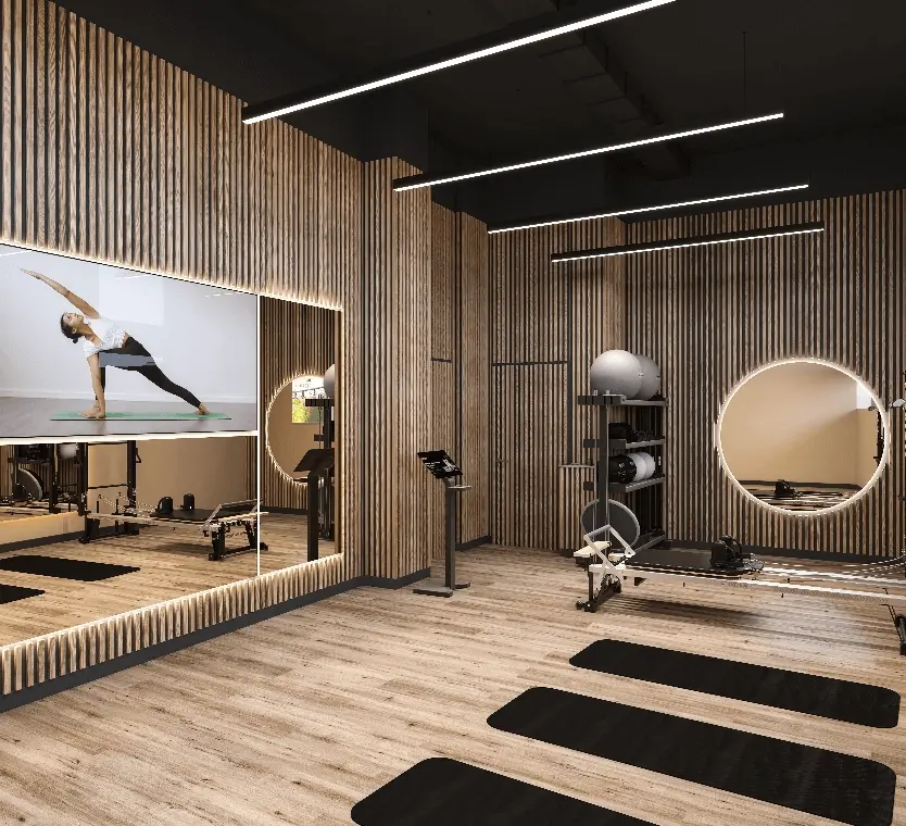 Gym and wellness hub at the Fernley luxury co-living space
